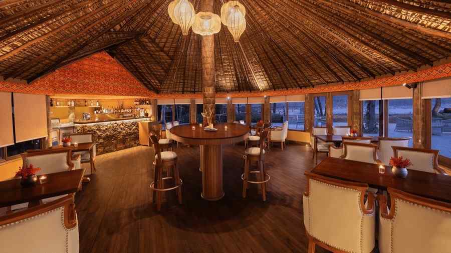 An image of a bar with wooden interiors - The Riverview Retreat, Corbett
