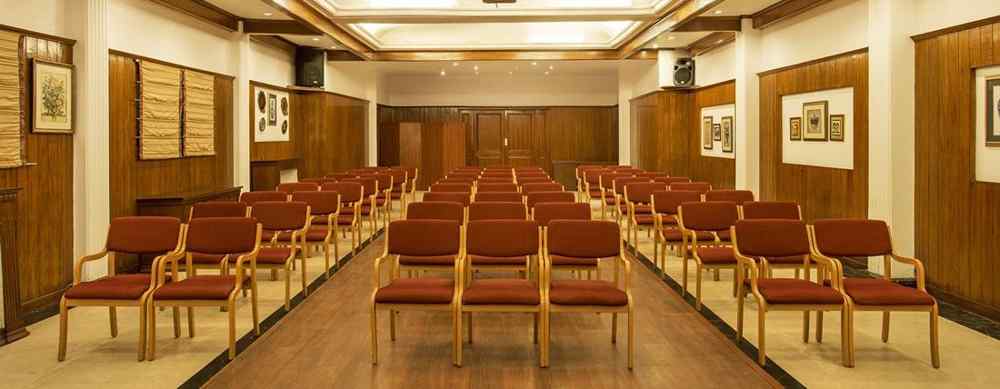 A front view of chairs placed in classroom setup in a conference room - The naini retreat, Nainital